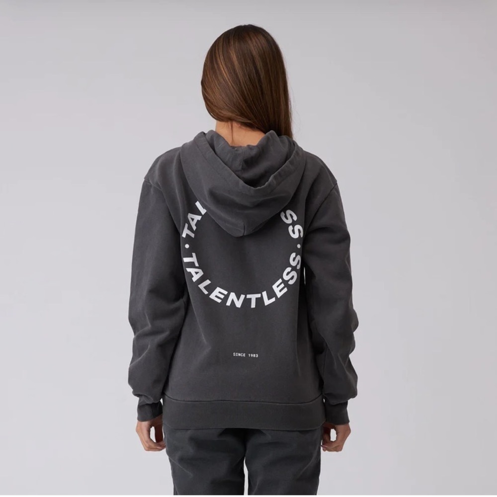 Talentless Grey Circle Logo Hoodie Large
